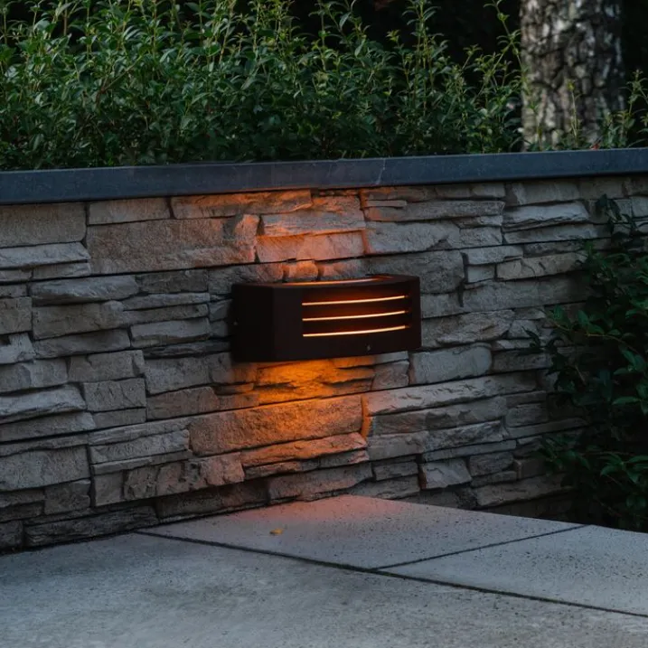 QAZQA Gartenbeleuchtung|Außenwandleuchten*Moderne Wandleuchte rostbraun IP44 - Hurricane 1