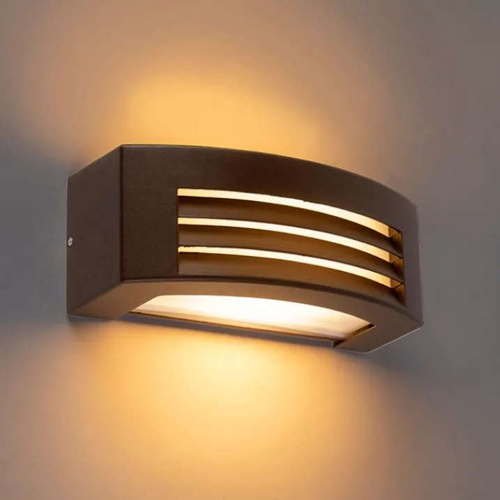 QAZQA Gartenbeleuchtung|Außenwandleuchten*Moderne Wandleuchte rostbraun IP44 - Hurricane 1