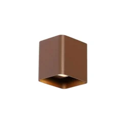 QAZQA Gartenbeleuchtung|Led-Außenleuchten*Moderne Wandleuchte rostbraun inkl. LED IP54 quadratisch - Evi