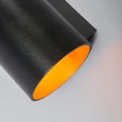 QAZQA Wandleuchten|Wohnzimmerlampen*Moderne Wandleuchte Schwarz mit Gold Rund - Sola