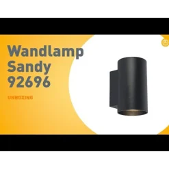 QAZQA Schlafzimmerlampen|Küchenlampen*Moderne Wandleuchte schwarz rund 2-flammig - Sandy