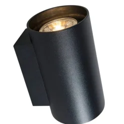 QAZQA Schlafzimmerlampen|Küchenlampen*Moderne Wandleuchte schwarz rund 2-flammig - Sandy