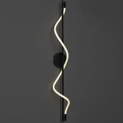 QAZQA Led-Wandleuchten|Wandleuchten*Moderne Wandleuchte schwarz inkl. LED 3-Stufen-Dimmbar - Twirl