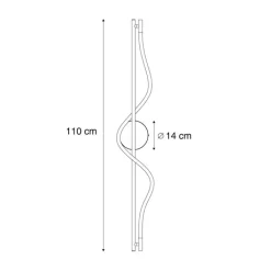 QAZQA Led-Wandleuchten|Wandleuchten*Moderne Wandleuchte schwarz inkl. LED 3-Stufen-Dimmbar - Twirl