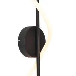 QAZQA Led-Wandleuchten|Wandleuchten*Moderne Wandleuchte schwarz inkl. LED 3-Stufen-Dimmbar - Twirl