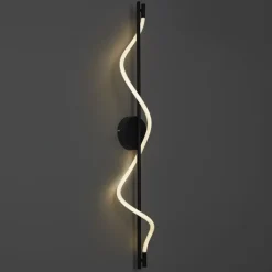 QAZQA Led-Wandleuchten|Wandleuchten*Moderne Wandleuchte schwarz inkl. LED 3-Stufen-Dimmbar - Twirl