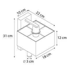 QAZQA Schlafzimmerlampen|Küchenlampen*Moderne Wandleuchte schwarz quadratisch mit Leselampe - Puglia