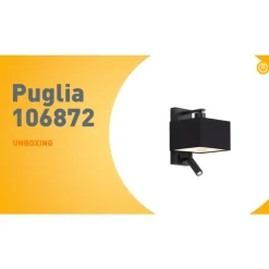 QAZQA Schlafzimmerlampen|Küchenlampen*Moderne Wandleuchte schwarz quadratisch mit Leselampe - Puglia