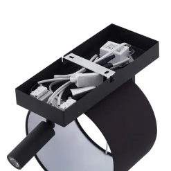 QAZQA Wandleuchten|Esszimmerlampen*Moderne Wandleuchte schwarz rund mit Leselampe - Puglia