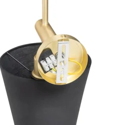 QAZQA Wandleuchten|Wohnzimmerlampen*Moderne Wandleuchte schwarz mit Gold - Pluk