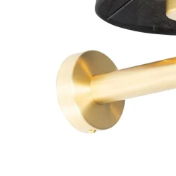 QAZQA Wandleuchten|Wohnzimmerlampen*Moderne Wandleuchte schwarz mit Gold - Pluk