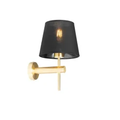 QAZQA Wandleuchten|Wohnzimmerlampen*Moderne Wandleuchte schwarz mit Gold - Pluk