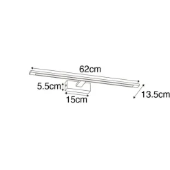 QAZQA Badezimmerlampen|Led-Wandleuchten*Moderne Wandleuchte schwarz 62 cm inkl. LED IP44 - Jerre