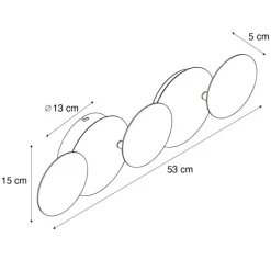 QAZQA Schlafzimmerlampen|Küchenlampen*Moderne Wandleuchte Schwarz mit Gold inkl. LED 3-Stufen-Dimmbar 5-Licht - Sunrise 3