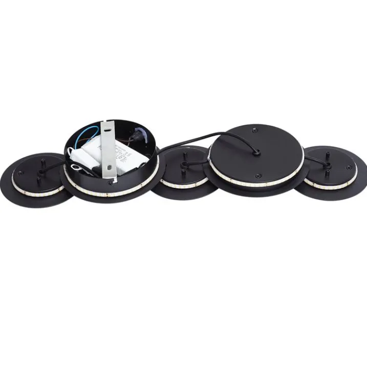 QAZQA Schlafzimmerlampen|Küchenlampen*Moderne Wandleuchte Schwarz mit Gold inkl. LED 3-Stufen-Dimmbar 5-Licht - Sunrise 3