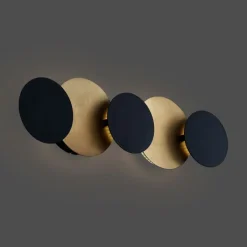 QAZQA Schlafzimmerlampen|Küchenlampen*Moderne Wandleuchte Schwarz mit Gold inkl. LED 3-Stufen-Dimmbar 5-Licht - Sunrise 3