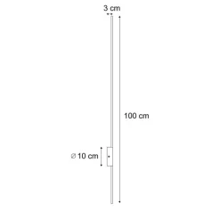 QAZQA Schlafzimmerlampen|Küchenlampen*Moderne Wandleuchte schwarz 100cm inkl. LED - Clockwise