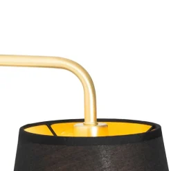 QAZQA Wandleuchten|Schlafzimmerlampen*Moderne Wandleuchte Schwarz und Gold mit Leselampe - Renier