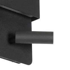 QAZQA Led-Wandleuchten|Wandleuchten*Moderne Wandleuchte schwarz inkl. LED mit USB und Leselampe - Robin