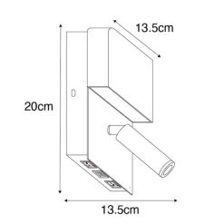 QAZQA Led-Wandleuchten|Wandleuchten*Moderne Wandleuchte schwarz inkl. LED mit USB und Leselampe - Robin