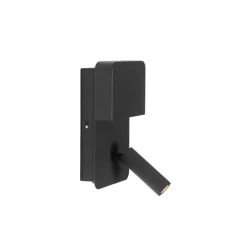 QAZQA Led-Wandleuchten|Wandleuchten*Moderne Wandleuchte schwarz inkl. LED mit USB und Leselampe - Robin