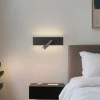 QAZQA Schlafzimmerlampen|Küchenlampen*Moderne Wandleuchte Schwarz Verstellbar mit USB-C inkl. LED - Modric