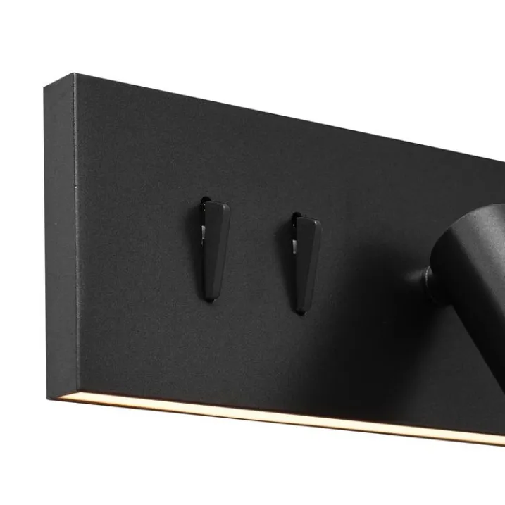 QAZQA Schlafzimmerlampen|Küchenlampen*Moderne Wandleuchte Schwarz Verstellbar mit USB-C inkl. LED - Modric