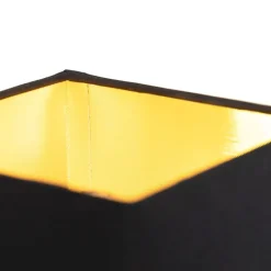 QAZQA Schlafzimmerlampen|Wohnzimmerlampen*Moderne Wandleuchte schwarz mit USB und quadratischem Schwarzschirm - Zeno