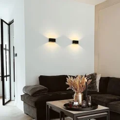 QAZQA Küchenlampen|Esszimmerlampen*Moderne Wandleuchte schwarz 2-flammig - Otan