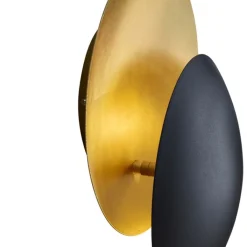 QAZQA Schlafzimmerlampen|Küchenlampen*Moderne Wandleuchte schwarz mit Gold 34,5 cm 2-flammig - Sunrise