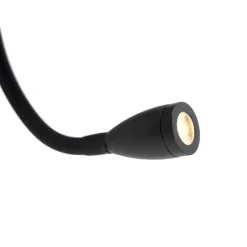 QAZQA Wandleuchten|Schlafzimmerlampen*Moderne Wandleuchte schwarz 2-flammig mit USB und Flexarm - Flero