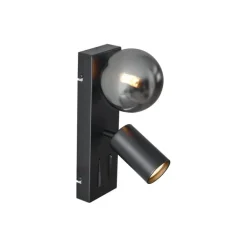 QAZQA Wandleuchten|Wohnzimmerlampen*Moderne Wandleuchte schwarz 2-flammig neigbar mit USB-C-Anschluss - Lesly