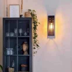 QAZQA Wandleuchten|Wohnzimmerlampen*Moderne Wandleuchte Schwarz Draht - Balenco Wazo