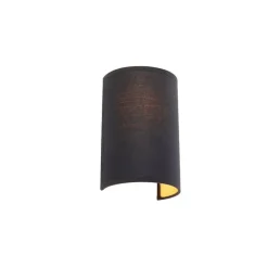 QAZQA Wandleuchten|Wohnzimmerlampen*Moderne Wandleuchte schwarz und gold - Simple Drum