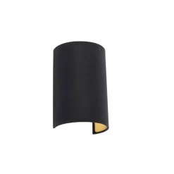 QAZQA Wandleuchten|Wohnzimmerlampen*Moderne Wandleuchte schwarz und gold - Simple Drum