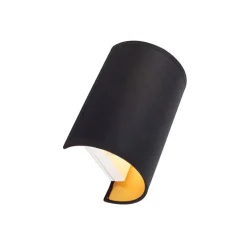 QAZQA Wandleuchten|Wohnzimmerlampen*Moderne Wandleuchte schwarz und gold - Simple Drum