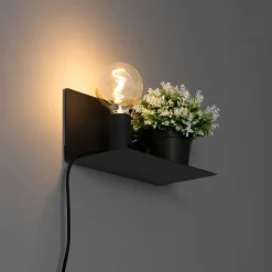 QAZQA Wandleuchten|Wohnzimmerlampen*Moderne Wandleuchte schwarz magnetisch verstellbar - Muro