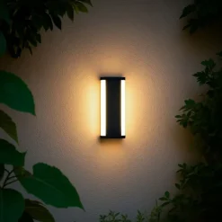 QAZQA Gartenbeleuchtung|Led-Außenleuchten*Moderne Wandleuchte schwarz 30cm inkl. LED CCT IP54 - Vanya