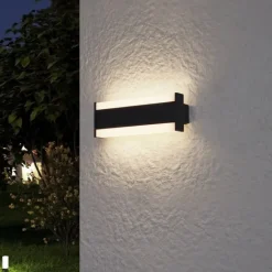 QAZQA Gartenbeleuchtung|Led-Außenleuchten*Moderne Wandleuchte schwarz 30cm inkl. LED CCT IP54 - Vanya