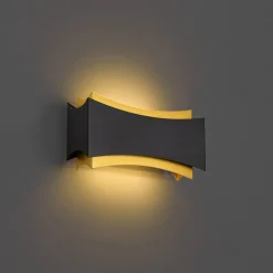 QAZQA Wandleuchten|Wohnzimmerlampen*Moderne Wandleuchte Schwarz mit Gold - Plats