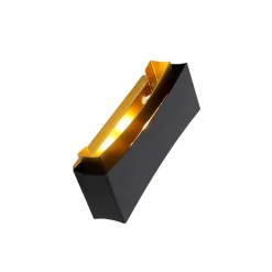 QAZQA Wandleuchten|Wohnzimmerlampen*Moderne Wandleuchte Schwarz mit Gold - Plats