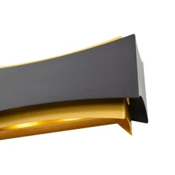 QAZQA Wandleuchten|Wohnzimmerlampen*Moderne Wandleuchte Schwarz mit Gold - Plats