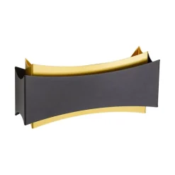 QAZQA Wandleuchten|Wohnzimmerlampen*Moderne Wandleuchte Schwarz mit Gold - Plats