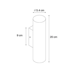 QAZQA Schlafzimmerlampen|Esszimmerlampen*Moderne Wandleuchte schwarz mit Holz 2-flammig - Jeana