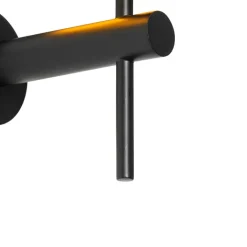 QAZQA Schlafzimmerlampen|Esszimmerlampen*Moderne Wandleuchte Schwarz inkl. Schirm mit goldener Innenseite - Pluk