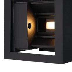 QAZQA Led-Außenleuchten|Außenwandleuchten*Moderne Wandleuchte Schwarz inkl. LED IP44 - Edwin Quadro