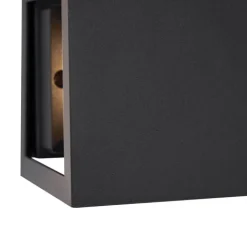 QAZQA Led-Außenleuchten|Außenwandleuchten*Moderne Wandleuchte Schwarz inkl. LED IP44 - Edwin Quadro