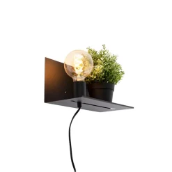 QAZQA Wandleuchten|Schlafzimmerlampen*Moderne Wandleuchte schwarz verstellbar - Muro