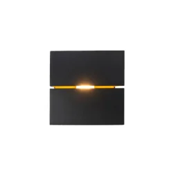 QAZQA Schlafzimmerlampen|Küchenlampen*Moderne Wandleuchte schwarz mit Gold 9,7 cm – Transfer Groove