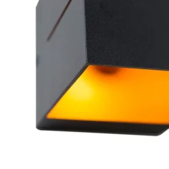 QAZQA Schlafzimmerlampen|Küchenlampen*Moderne Wandleuchte schwarz mit Gold 9,7 cm – Transfer Groove
